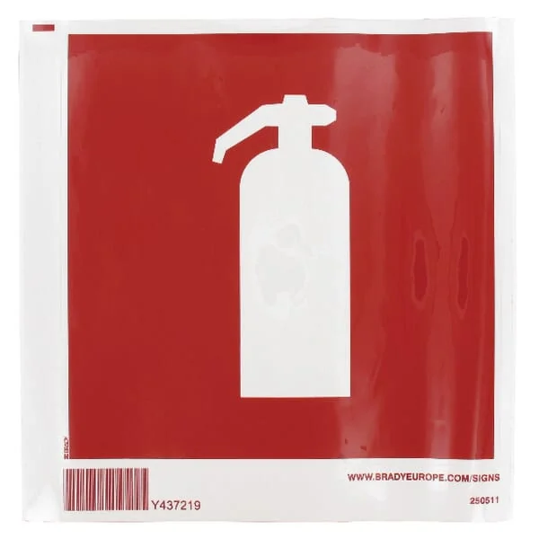 Brady - WB250511L - Sticker Fire Equipment Fire Extinguisher 200x200mm Brady