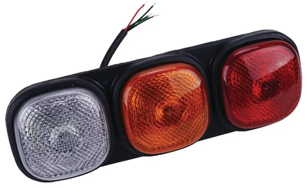 Britax - L1300LB - Rear Light Rectangular, 12/24V, Red/Orange/White, Bolt On, 334x112x57mm