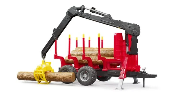 Bruder - U02252 - Log Trailer, 4 Logs And Crane
