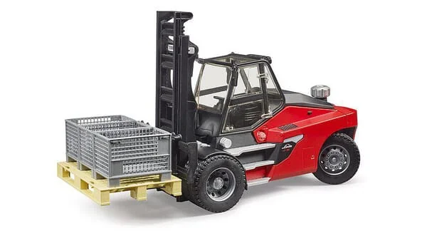 Bruder - U02513 - Linde HT160 Fork Lift With Pallet And 3 Pallet Cages