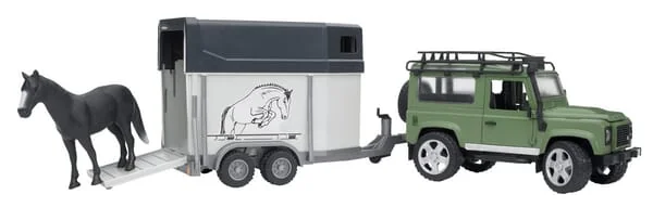 Bruder - U02592 - Land Rover Defender Vehicle With Horse Box