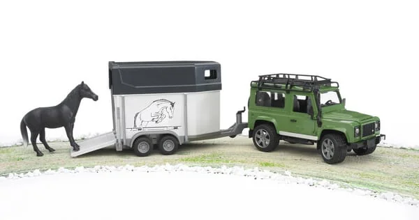 Bruder - U02592 - Land Rover Defender Vehicle With Horse Box