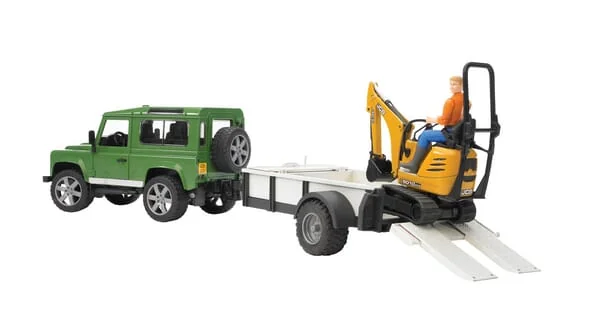 Bruder - U02593 - Land Rover With Trailer And Mini Excavator