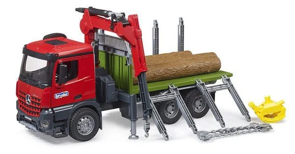 Bruder - U03669 - MB Arocs Timber Truck with Loading Crane, Grab, 3 Logs