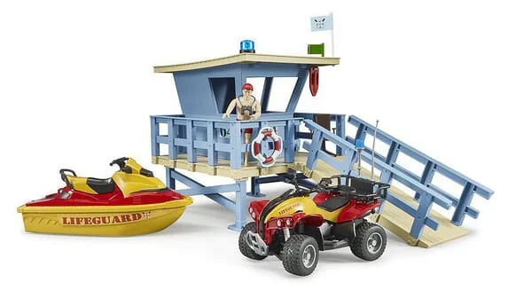 Bruder - U62780 - Life Guard Station with Quad and Jet Ski, Bworld