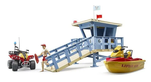 Bruder - U62780 - Life Guard Station with Quad and Jet Ski, Bworld