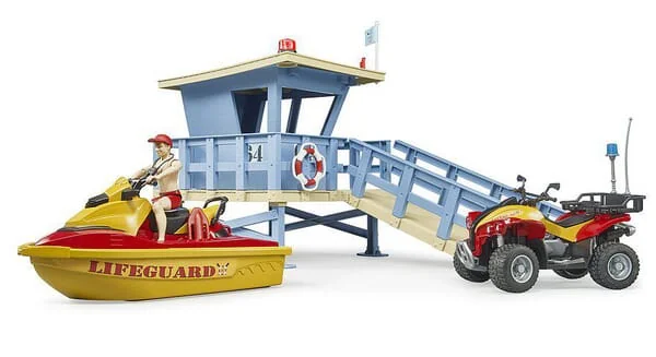 Bruder - U62780 - Life Guard Station with Quad and Jet Ski, Bworld