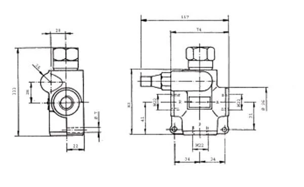 Bucher - MTQA2VB - Flow Control Valve 3-Way 0-25 l/min