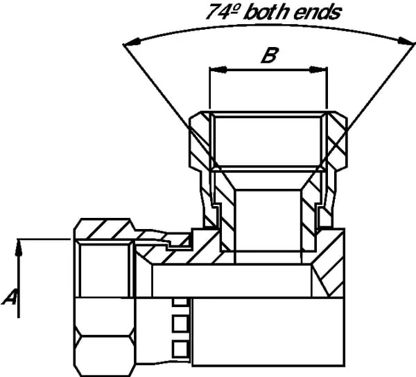 Burnett & Hillman - FF9012JK - Compact Elbow F/F 3/4 JIC 90°