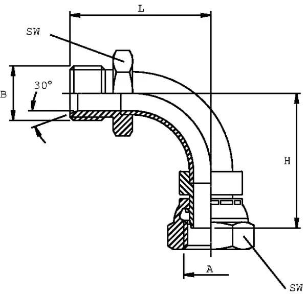 Burnett & Hillman - MF9006B - Bent Elbow M/F 3/8 BSP