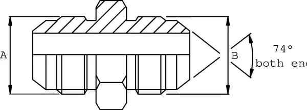 Burnett & Hillman - R3026 - Adaptor M-M JIC 1 7/8 x 1 5/8