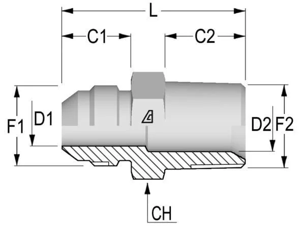 Burnett & Hillman - RIN0906 - Male Stud 9/16 JIC x 3/8 NPT