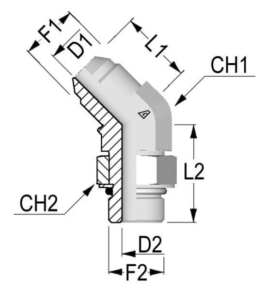Burnett & Hillman - RIU4508 - Elbow M/M 1/2 JIC x 1/2 UNF