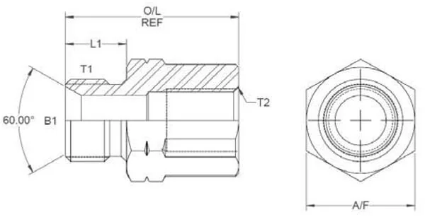 Burnett & Hillman - VRBM0820 - Adaptor M/F 1/2 BSP M 20