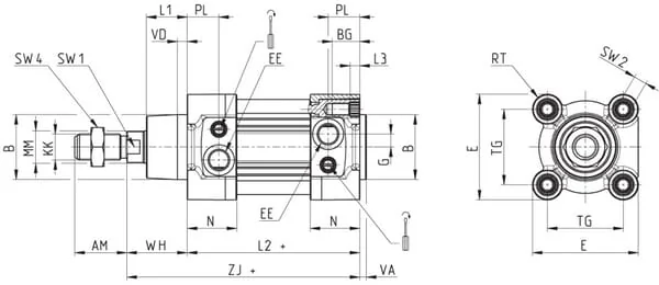 Camozzi - 63MP2C050A0050R - Camozzi Cylinder Series 63