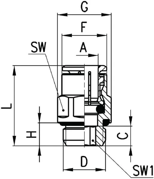Camozzi - 65125M5 - 6512 5-M5 Super-Rapid Fitting