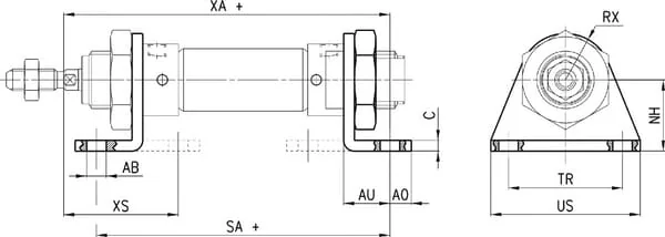 Camozzi - B1216 - B-12-16 Foot Mount
