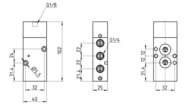 Camozzi - NA54N35 - Camozzi Pneumatic Valve 5/2-Way