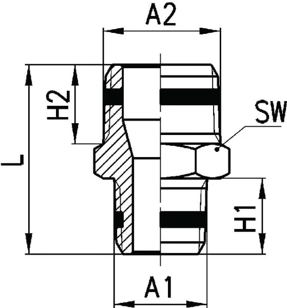 Camozzi - S25103812 - S2510 3/8-1/2 Pipe Fitting