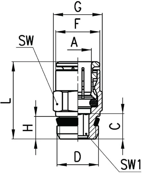 Camozzi - S65101634 - S6510 16-3/4 Super-Rapid Fitting