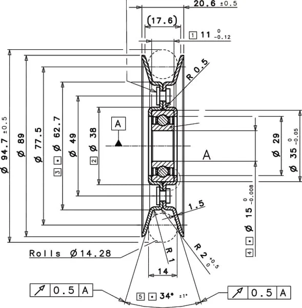 Castelgarden - 3256015990 - PULLEY Ø89mm/SHAFT15mm