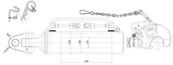 CBM - 3PHGCA240332 - Hydraulic Top Link CBM Cat.3