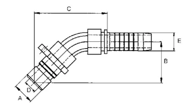 Cejn - WEO147120606 - Cejn Post DN10-Diameter 13mm WEO 3/8" 45°