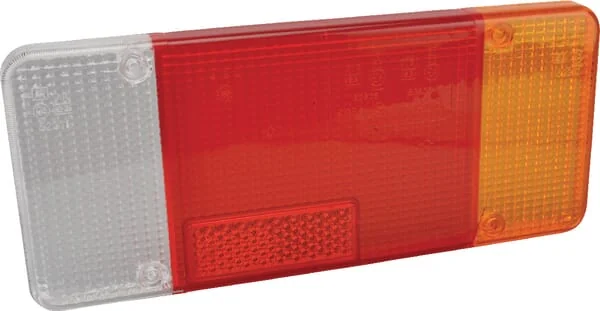 Cobo - 0250120001 - Light Lens, Transparent/Red/Amber, Rectangular Rear/Right Cobo
