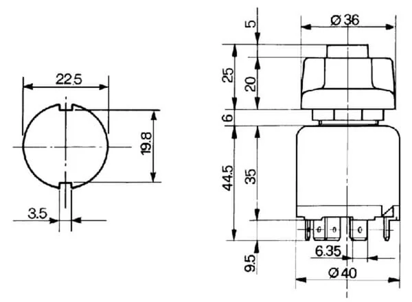 COBO - 23101000 - LIGHT SWITCH CITY/HIGH/DIM/HORN