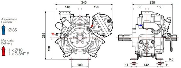Comet - 60910008 - High-Pressure Piston Diaphragm Pump APS 61mm