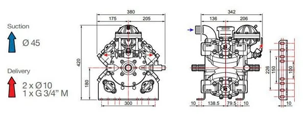 Comet - 61080001 - High-Pressure Piston Diaphragm Pump APS 145mm