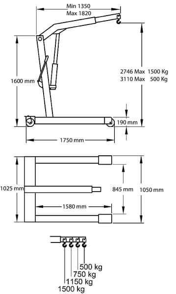 Compac - CC15P - Workshop Jack 500-1500 KG