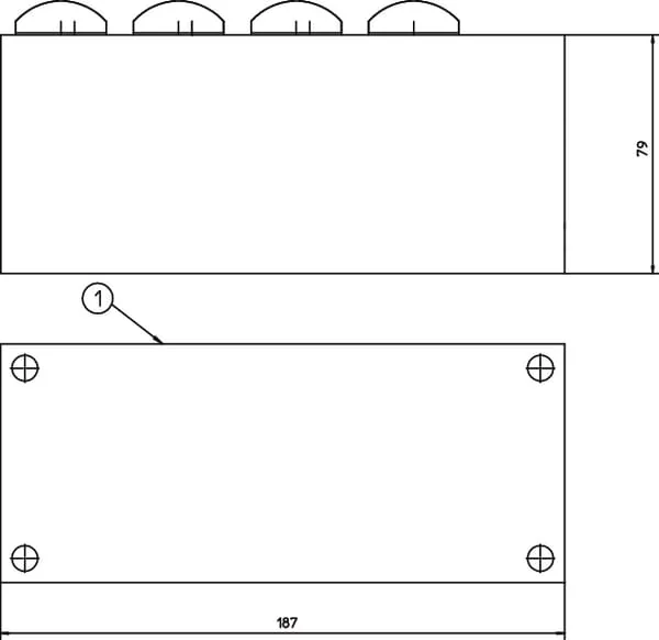 Danfoss - KRVB004 - Return Block 4x3/4" 1x1"1/2