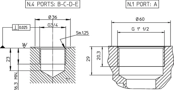 Danfoss - KRVB004 - Return Block 4x3/4" 1x1"1/2