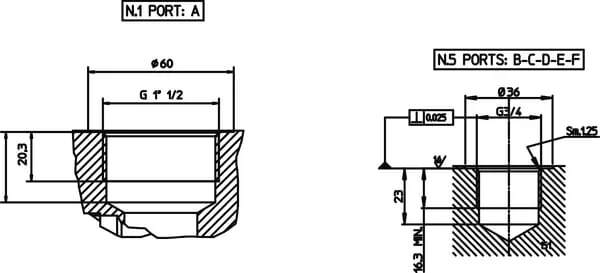Danfoss - KRVB005 - Danfoss Return Block 5x3/4" 1x1"1/2