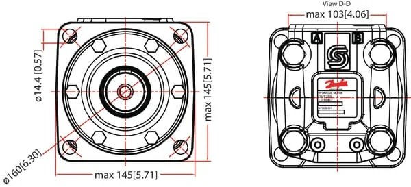 Danfoss - OMT160151B3000 - Orbit Motor, Shaft Diameter 40, Standard