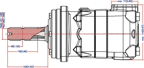 Danfoss - OMT160151B3018 - Orbit Motor, Shaft 1 3/8"z6