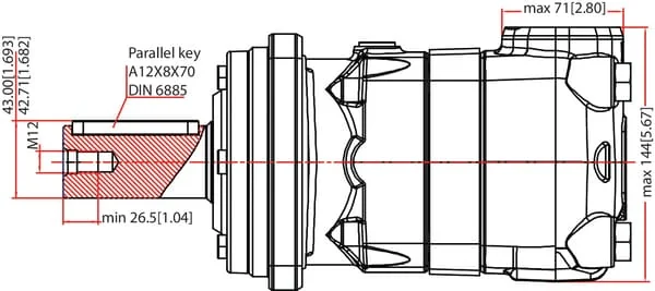 Danfoss - OMT250151B3002 - Orbit Motor, Shaft Diameter 40, Standard