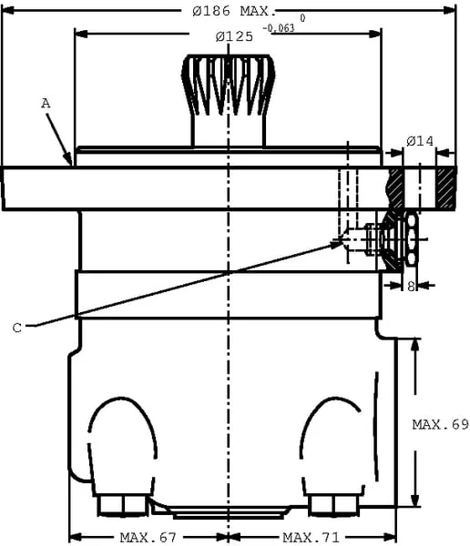 Danfoss - OMTS500151B3041 - Orbit Motor Short