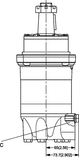 Danfoss - TMKW200151F6011 - Wheel Motor, Shaft Diameter 1.5" Tapered