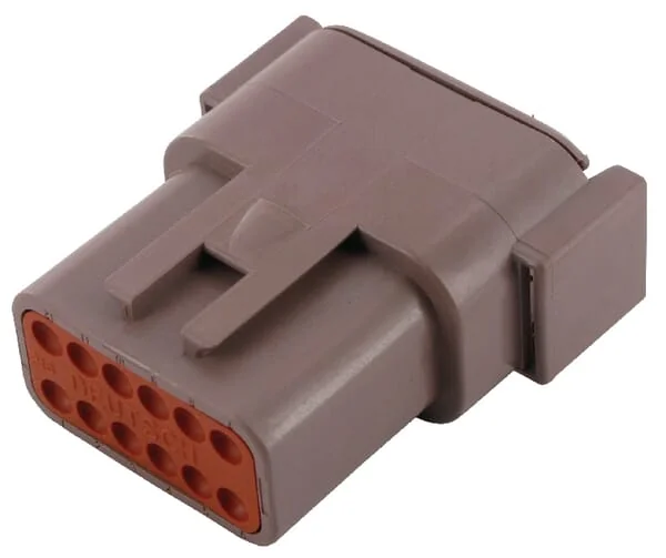 Deutsch - DSDTM0412PD - Plug Housing Female, Brown, 12 Poles Series DTM, Deutsch