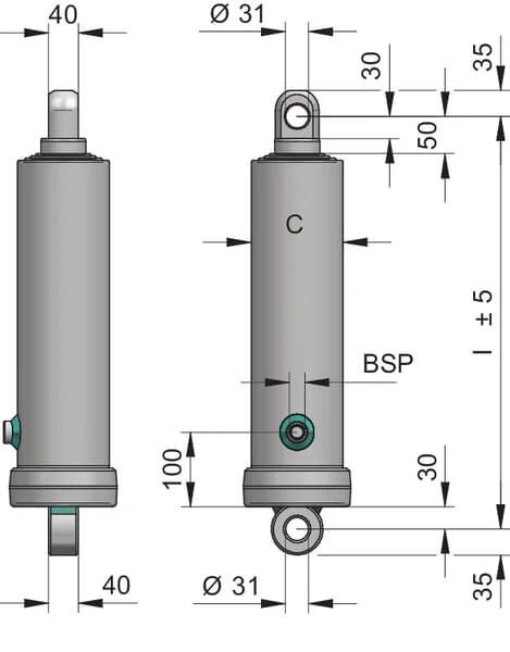 Di Natale Bertelli - TC14516 - Telescopic Cylinder 13t-2250 Mm