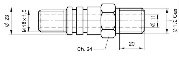 Di Natale Bertelli - TC908 - Screw In Adaptor 1/2"
