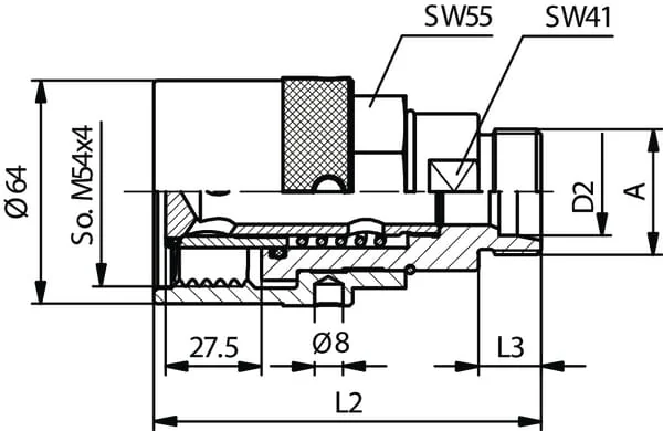 DNP - RSM20L36 - Hydraulic Connector 28L