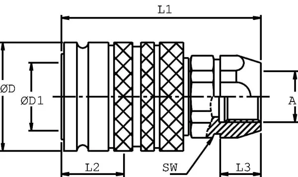 DNP - SKPF12D18 - Female Coupling 1/2- M18x1.5