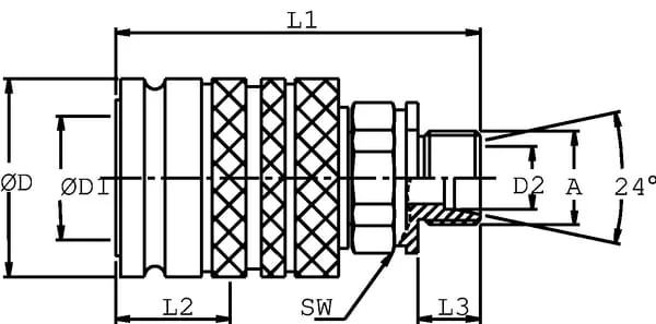 DNP - SKPF12L18 - Female Coupling 1/2- M18x1.5-12L