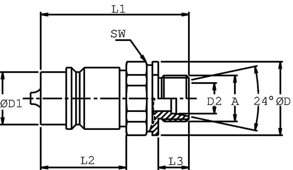 DNP - SKPM10S16 - DNP Insert Nipple 3/8 M16x1.5-8S