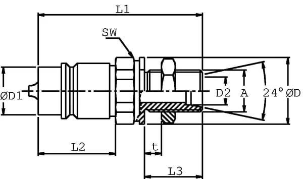 DNP - SKPM25N26 - DNP Insert Nipple 1"-M26x1.5-18L Shot