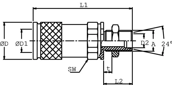 DNP - SKVF10N18 - DNP Coupling Housing Shot 3/8 M18-12L