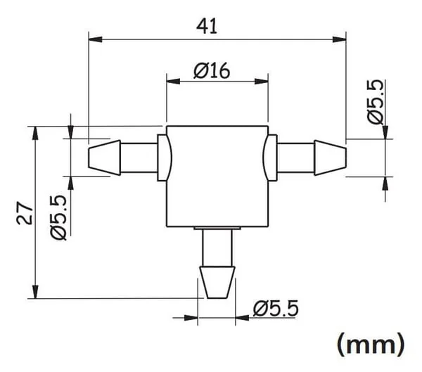 Doga - 10050653900 - Check Valve 3 Outputs, Diameter 5.5mm, For 3-4mm Inner Diameter Hoses